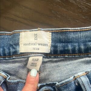 Mutual weave Jeans brand with Contrast Stitching and Rivet Details